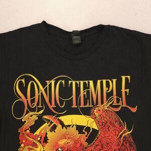 Sonic Temple Band Casual Graphic Crew Neck T Shirt Mens Size Medium M Black